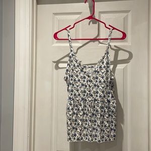 AEO soft & sexy floral peplum tank SZ large